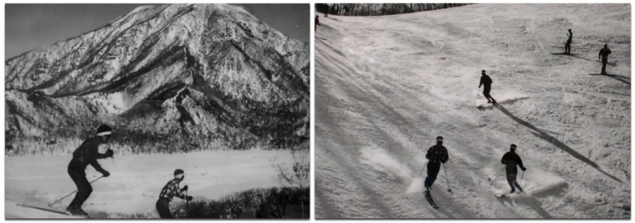昔の赤城山第2スキー場。黒檜山を眺望する 昔の赤城山第2スキー場。黒檜山を眺望する