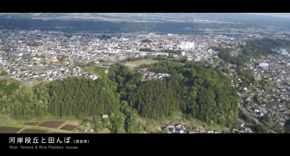 河岸段丘と田んぼ（沼田市）