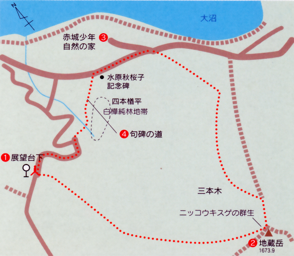 地蔵岳ルート図